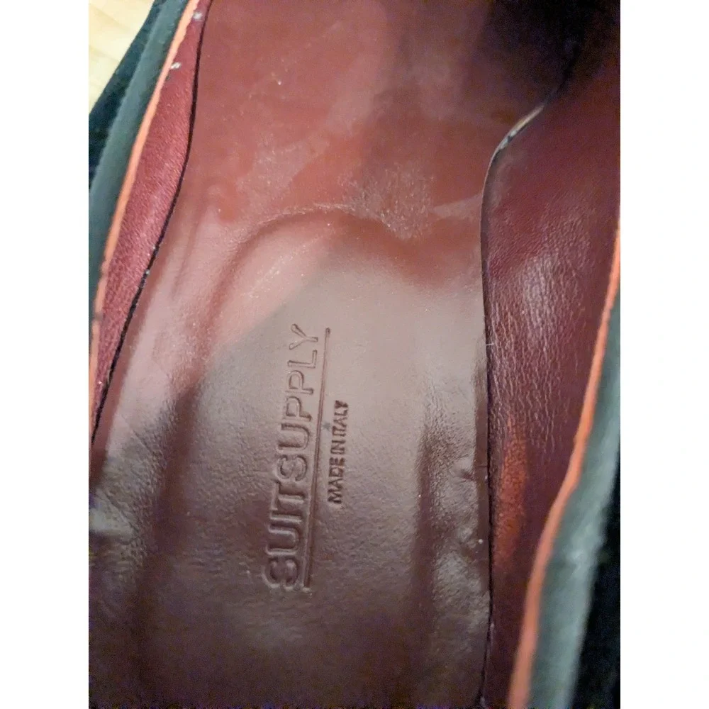 SuitSupply‎ Black Velvet Loafers Mens Size 40/US7 Bow Detail Made in Italy EUC